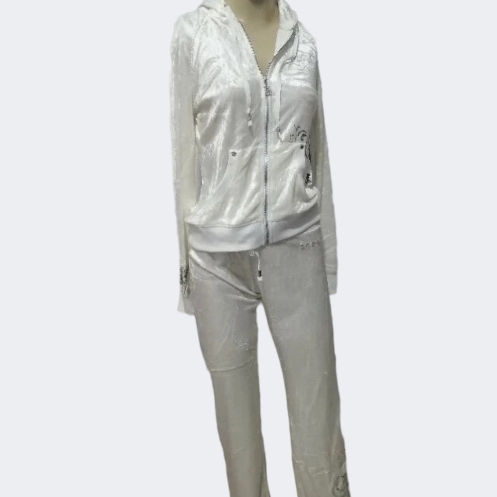 BCBG White Velvet Hoodie & Jogger Set ๐ค - Picture 2 of 9